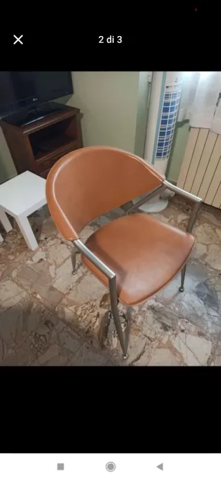 Sedia Calligaris in pelle e metallo