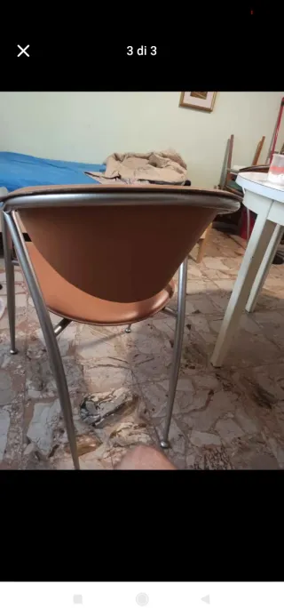 Sedia Calligaris in pelle e metallo