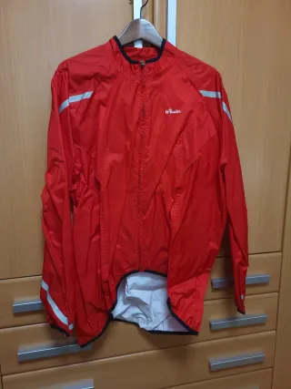 Chaqueta cortavientos Btwin roja hombre Talla XL