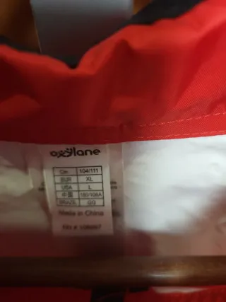 Chaqueta cortavientos Btwin roja hombre Talla XL