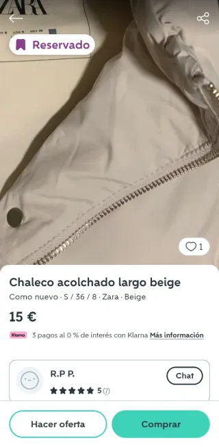 Chaleco largo beige con capucha