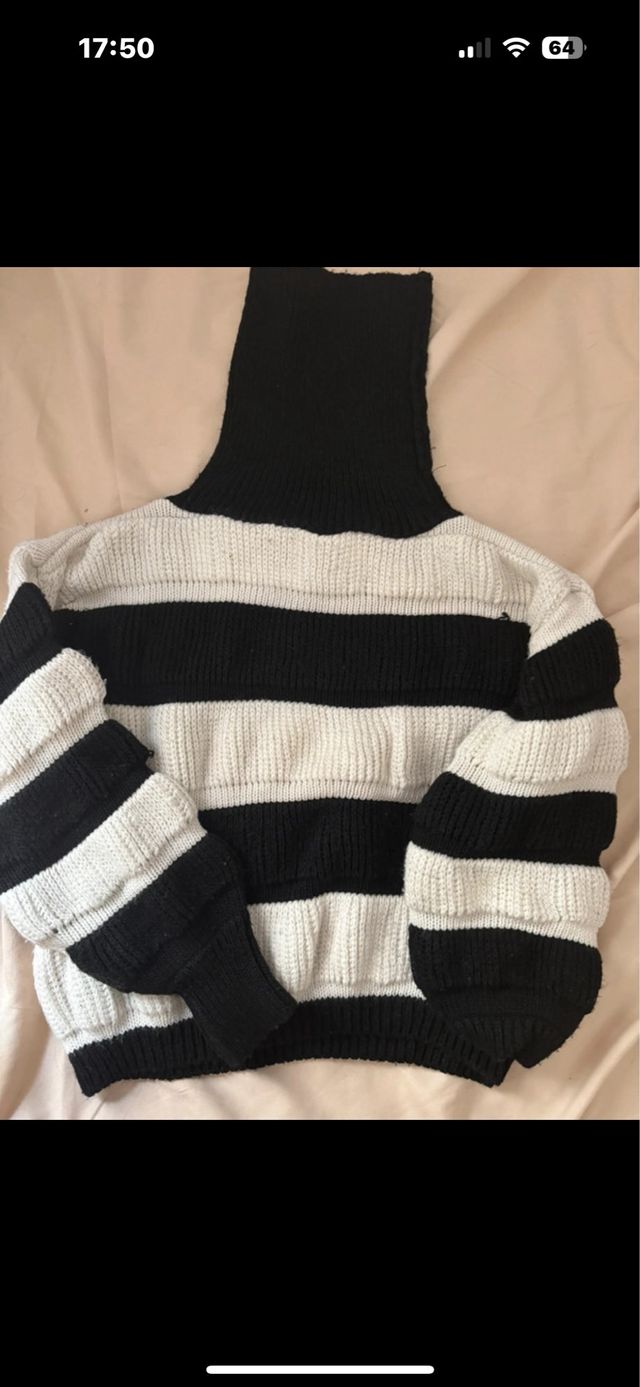 Jersey de cuello alto a rayas