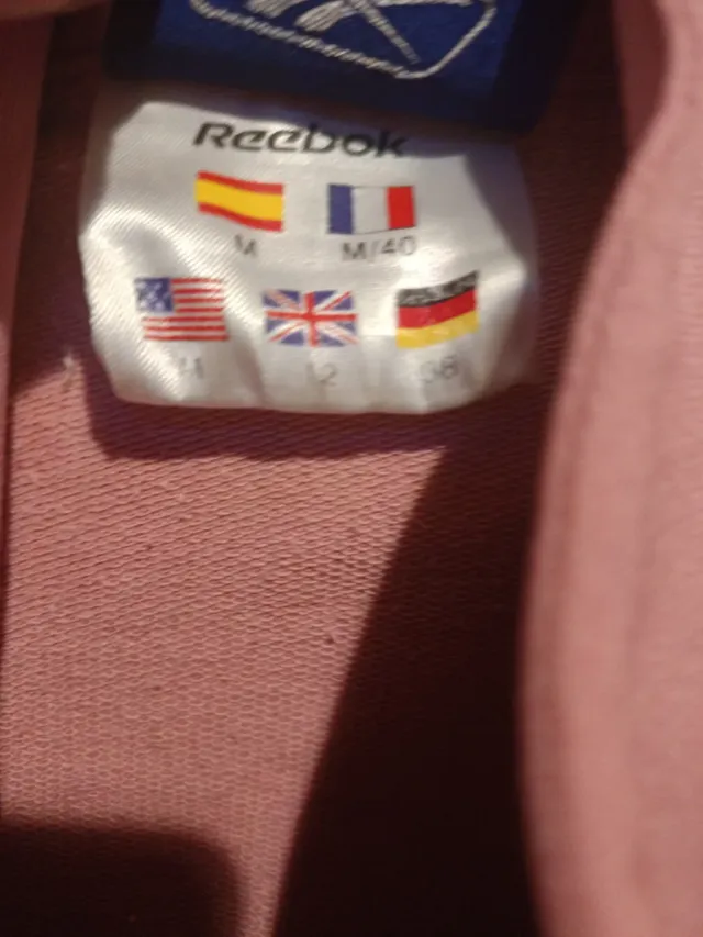 Chaqueta Reebok Rosa y Blanca Talla S