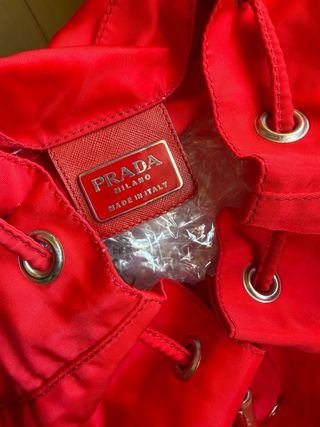 Zaino Prada Rosso Nylon vintage borsa zainetto