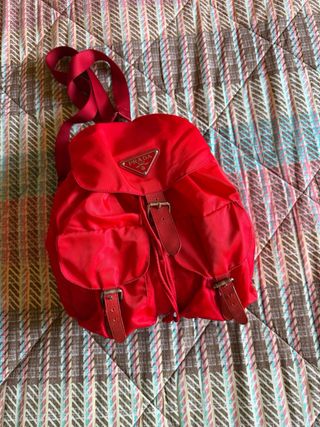 Zaino Prada Rosso Nylon vintage borsa zainetto