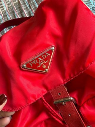 Zaino Prada Rosso Nylon vintage borsa zainetto