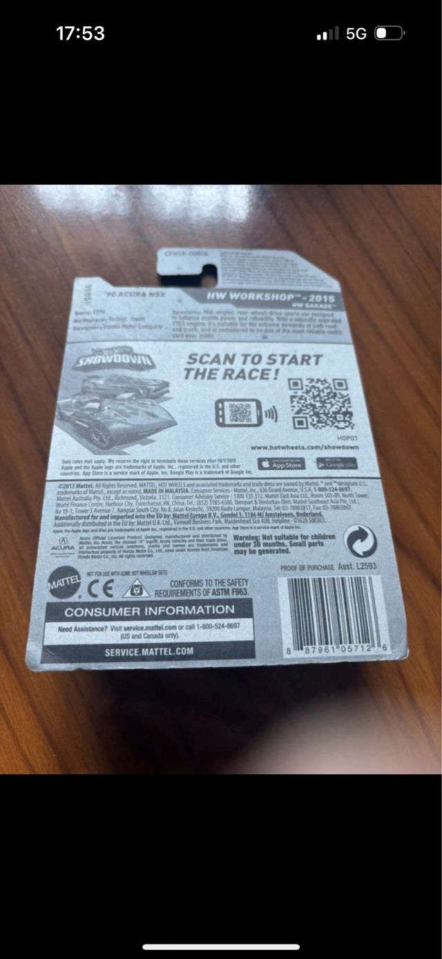 Hot Wheels 1990 Acura NSX