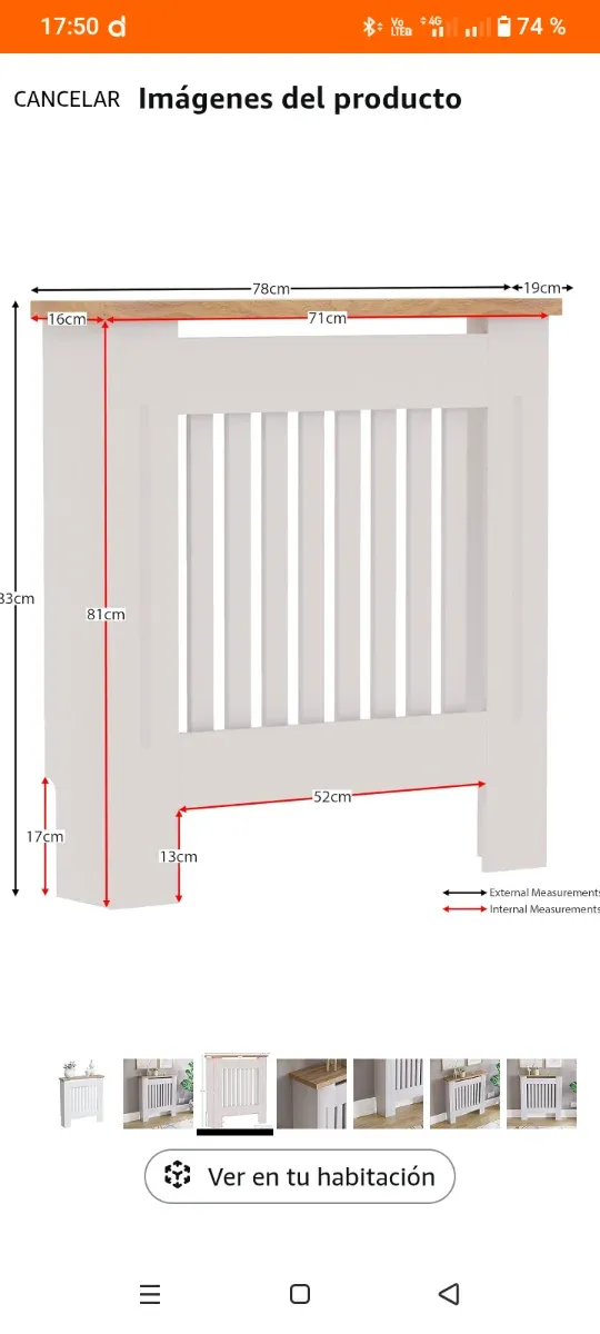 Copertura radiatore in legno bicolore