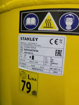 Compresor Stanley SXCMS1350VE Muy Silencioso 50L