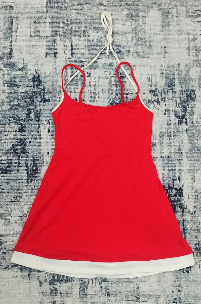 Vestido Rojo con Ribete Blanco Urban Classics