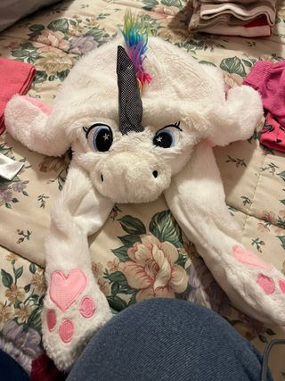 Cappello unicorno bianco e rosa