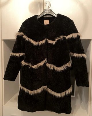 Pelliccia sintetica nera taglia S