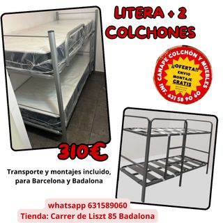 Letto a castello + 2 materassi