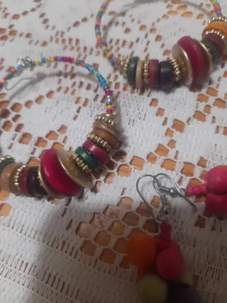 2 paia orecchini etnici multicolor