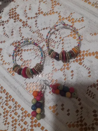 2 paia orecchini etnici multicolor