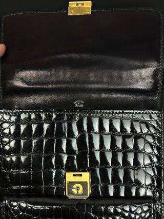 Borsa Gucci Coccodrillo Nera Oro
