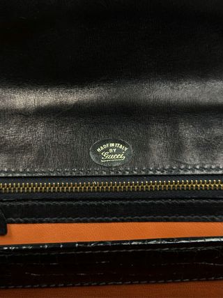 Borsa Gucci Coccodrillo Nera Oro