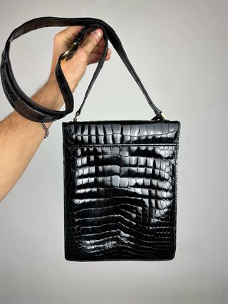 Borsa Gucci Coccodrillo Nera Oro