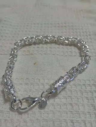 Pulsera de plata estilo bizantino