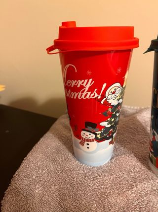 Set 2 Bicchieri Natale con Coperchio