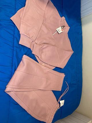 Conjunto chándal rosa  sudadera s pantalón xs