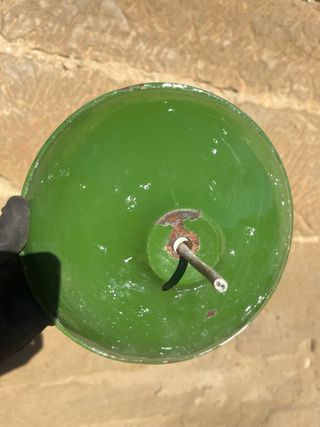 Lámpara tipo industrial verde vintage esmaltadas