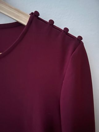 Vestido Mango granate/burdeos talla XS