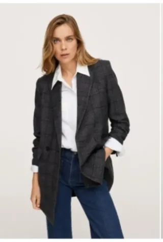 Abrigo cruzado Mango lana