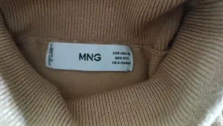 Jersey cuello alto manga corta beige Talla S