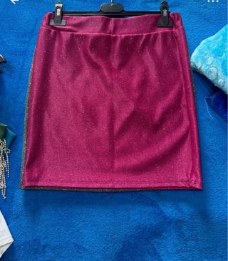 Minigonna glitterata fucsia