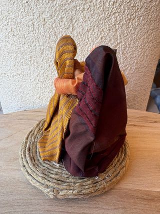 Presepe fatto a mano in tessuto e juta