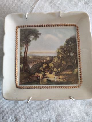 Piatto decorativo scena campestre