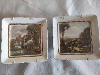 Piatto decorativo scena campestre