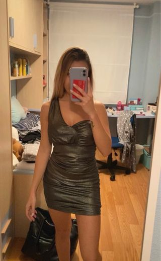 Vestido plateado fiesta