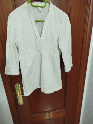 Camisa beige manga 3/4