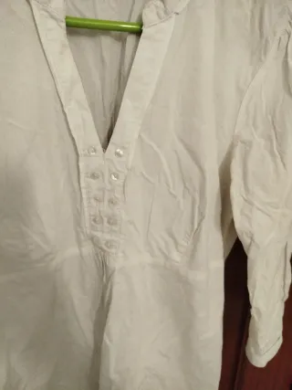 Camisa beige manga 3/4