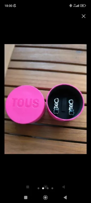 Pendientes Tous Oso Negro Plata y de aro Tous