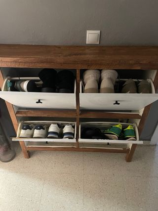 Zapatero Ikea Madera y Blanco