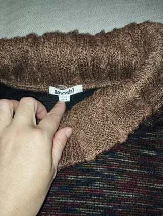 Vestido marrón con estampado-talla L