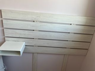 Cabecero 90cm Blanco Snow con Mesilla