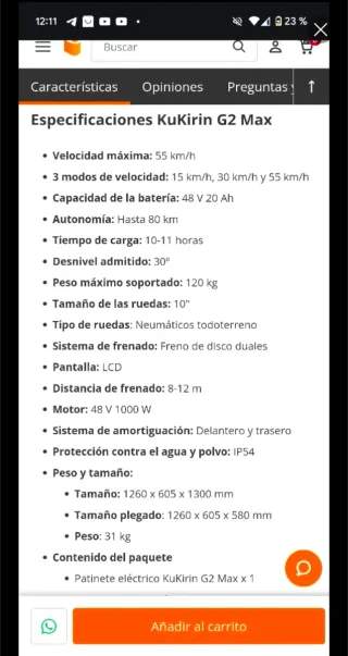 Kukirin g2 max Patinete electrico