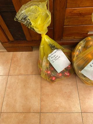 Circa 200 palline albero oro/arancio