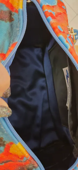 Borsa Bauletto fantasia blu e arancio