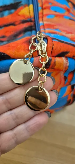 Borsa Bauletto fantasia blu e arancio