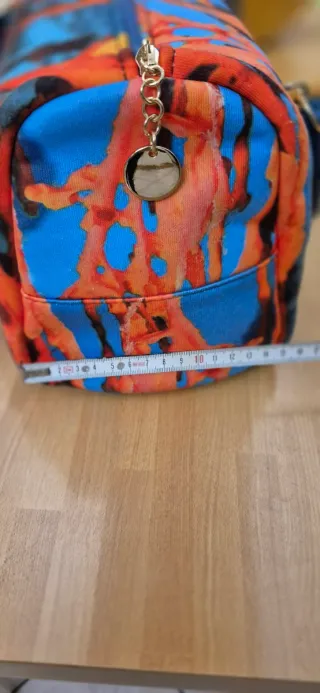 Borsa Bauletto fantasia blu e arancio