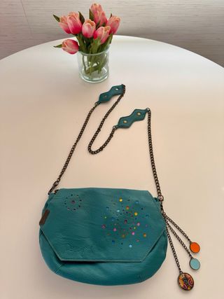 Bolso Desigual Azul Turquesa con Abalorios