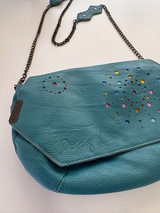 Bolso Desigual Azul Turquesa con Abalorios
