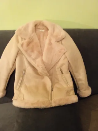 Chaqueta elegante beige forrada talla 140