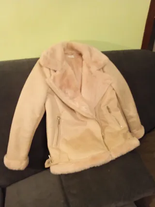 Chaqueta elegante beige forrada talla 140