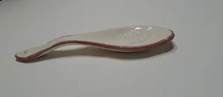 Portamestolo in ceramica bianco e rosa